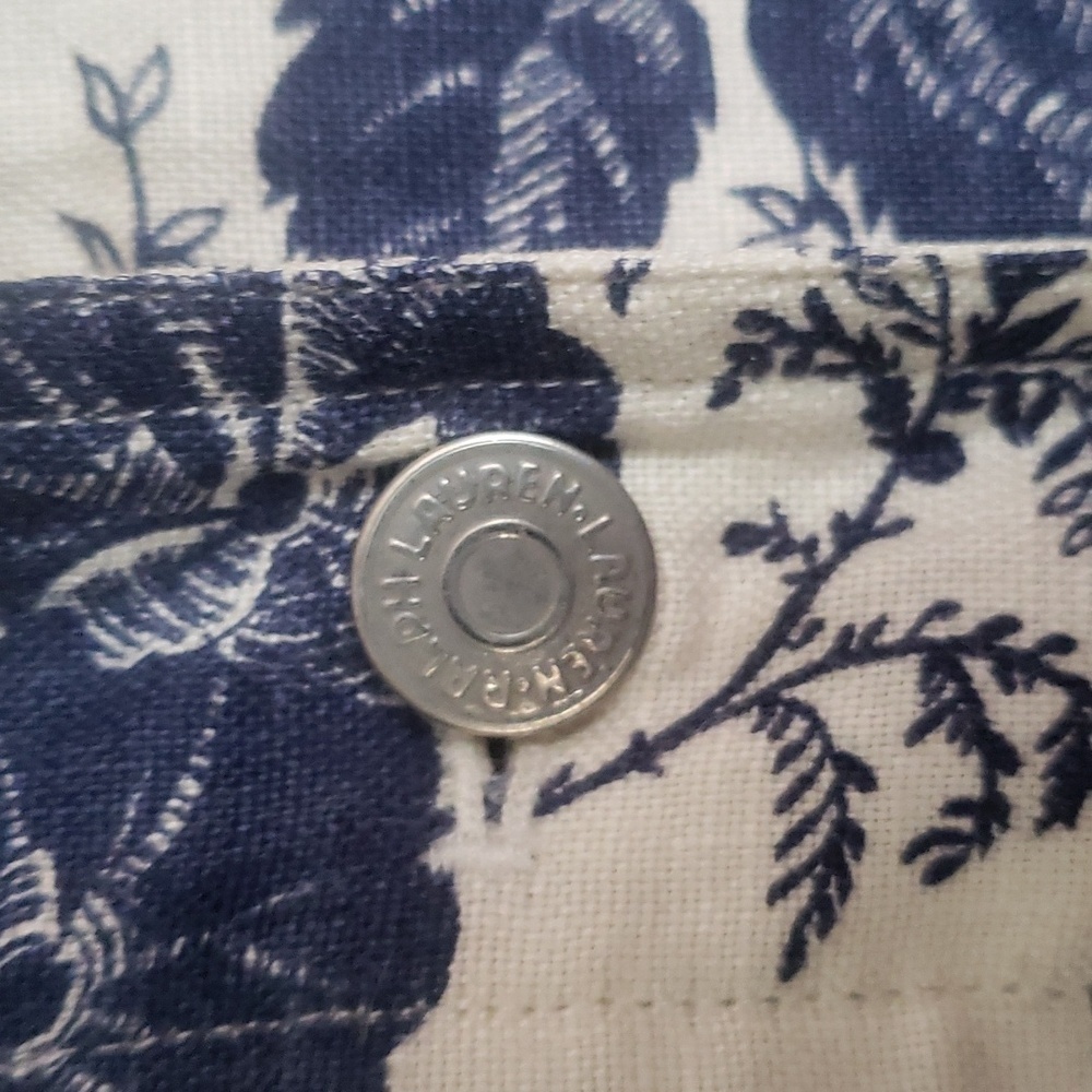 Lauren Ralph Lauren floral button up lightweight jacket size large 100% Linen - Picture 2 of 9